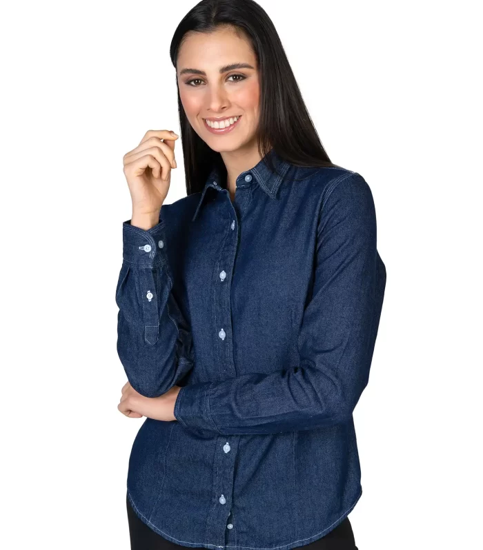 Camisa - Dama - Manga larga - Mezclilla