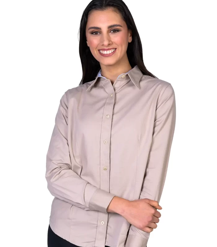 Camisa - Dama - Manga larga - Gabardina